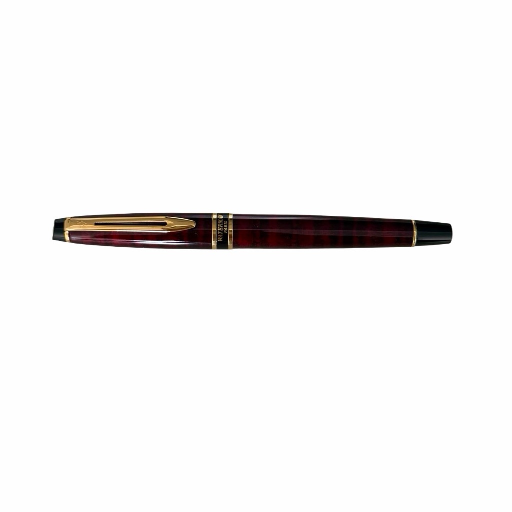 Waterman Expert Dune Burgundy  Black Fountain Pen Medium GoldPlated